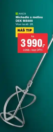 DEK Míchadlo s metlou DEK MS600 nabídka