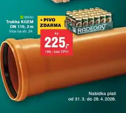 DEK Trubka KGEM DN 110, 2m nabídka