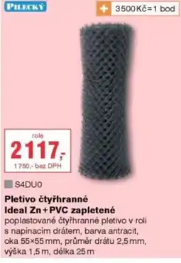 DEK Pletivo čtyřhranné Ideal Zn + PVC zapletené nabídka