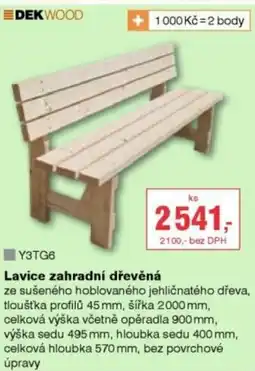 DEK Lavice zahradní dřevěná nabídka