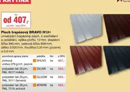 DEK Plech trapézový BRAVO H12+ nabídka