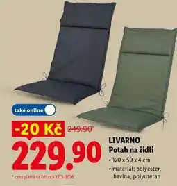 Lidl LIVARNO Potah na židli nabídka