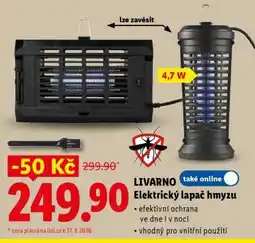 Lidl LIVARNO Elektrický lapač hmyzu nabídka