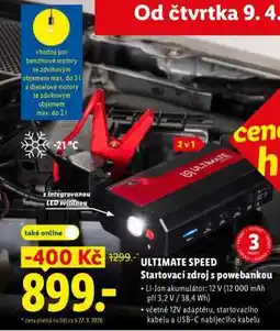 Lidl ULTIMATE SPEED Startovací zdroj s powerbankou nabídka