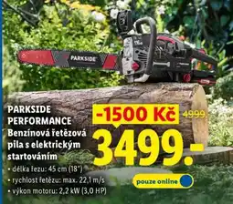 Lidl PARKSIDE PERFORMANCE Benzínová řetězová pila s elektrickým startováním nabídka