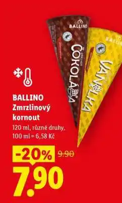 Lidl Ballino Zmrzlinový kornout nabídka