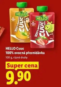 Lidl HELLO CUUC 100% OVOCNÁ PŘESNÍDÁVKA nabídka
