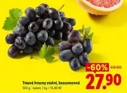 Lidl Tmavé hrozny stolní bezsemenné nabídka
