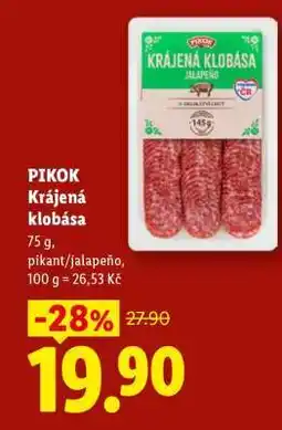 Lidl PIKOK Krájená klobása nabídka