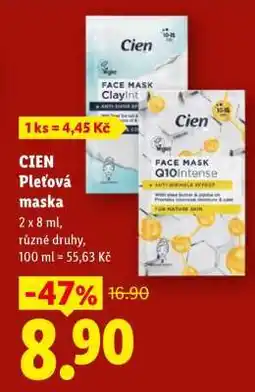 Lidl CIEN Pleťová maska nabídka