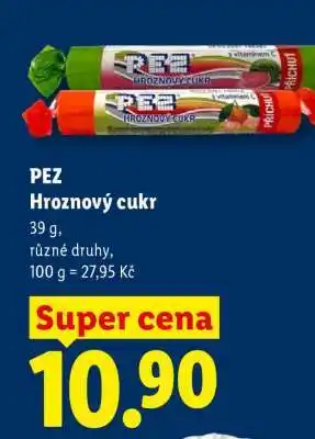 Lidl PEZ hroznový cukr nabídka