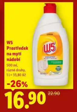 Lidl W5 PROSTŘEDEK NA MYTÍ NÁDOBÍ nabídka