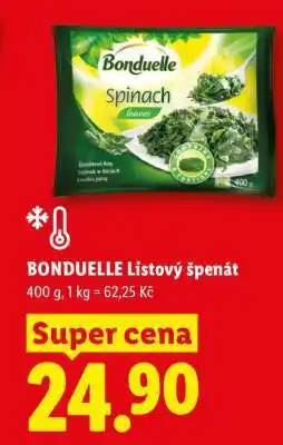 Lidl Bonduelle Listový špenát nabídka