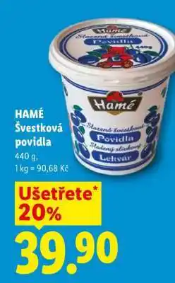 Lidl HAMÉ Švestková povidla nabídka