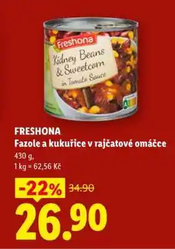 Lidl Freshona Fazole a kukuřice v rajčatové omáčce nabídka