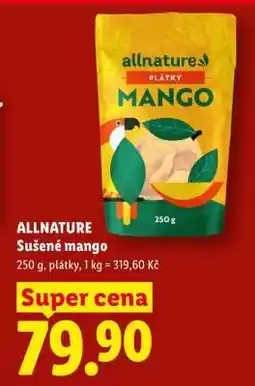 Lidl ALLNATURE Sušené mango nabídka