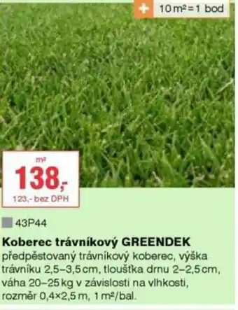 Koberec trávníkový GREENDEK
