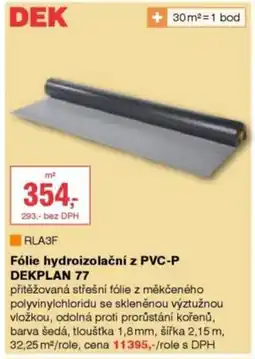 DEK Fólie hydroizolační z PVC-P DEKPLAN 77 nabídka