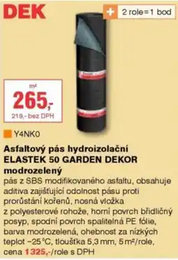 DEK Asfaltový pás hydroizolační ELASTEK 50 GARDEN DEKOR modrozelený nabídka