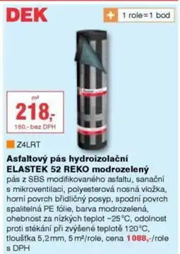 DEK Asfaltový pás hydroizolační ELASTEK 52 REKO modrozelený nabídka