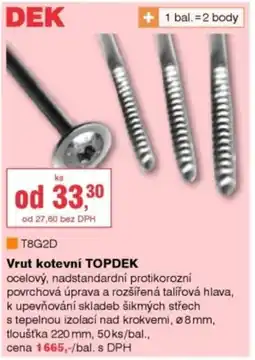 DEK Vrut kotevní TOPDEK nabídka