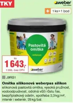DEK Omítka silikonová weberpas silikon nabídka