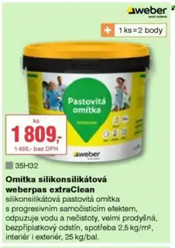 DEK Omítka silikonsilikátová weberpas extraClean nabídka