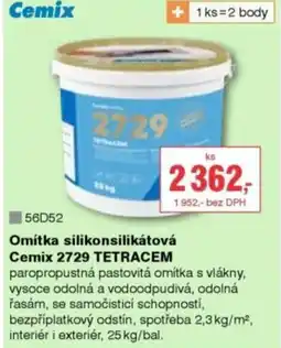 DEK Omítka silikonsilikátová Cemix 2729 TETRACEM nabídka
