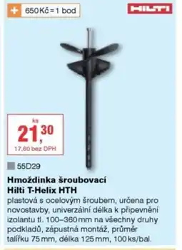 DEK Hmoždinka šroubovací Hilti T-Helix HTH nabídka