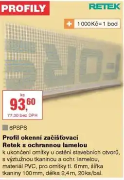 DEK Profil okenní začišťovací Retek s ochrannou lamelou nabídka