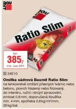 DEK Omítka sádrová Baumit Ratio Slim nabídka