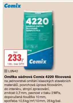 DEK Omítka sádrová Cemix 4220 filcovaná nabídka