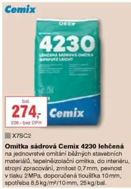 DEK Omítka sádrová Cemix 4230 lehčená nabídka