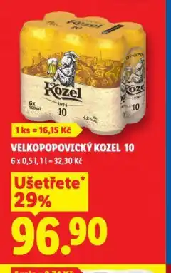 Lidl Pivo velkopopovický kozel 10 nabídka