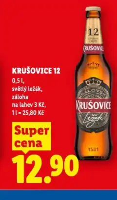 Lidl Pivo krušovice 12 královský ležák nabídka