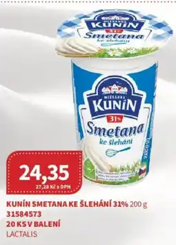 Kubík potraviny Kunin smetana ke šlehání 31% nabídka