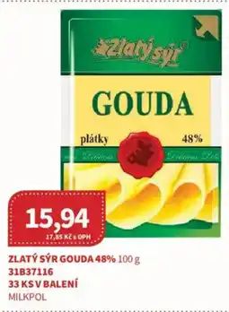 Kubík potraviny Zlatý sýr gouda 48% nabídka