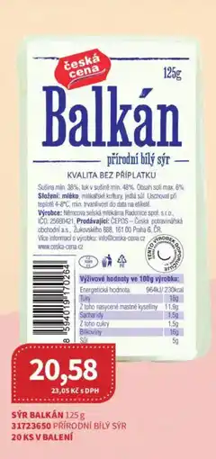 Kubík potraviny Sýr balkán nabídka