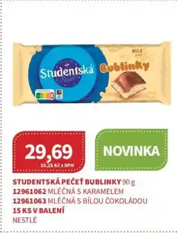 Kubík potraviny Studentská pečeť bublinky nabídka