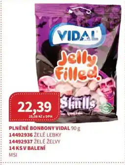 Kubík potraviny Plněné bonbony Vidal nabídka
