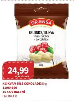 Kubík potraviny DR.ENSA Klikva v bílé čokoládě nabídka