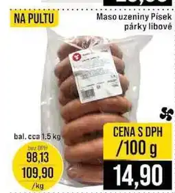 Jip Maso uzeniny Písek párky libové bal cca 1.5 kg 100g nabídka