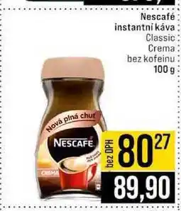 Jip Nescafé instantní káva Classic Crema bez kofeinu nabídka