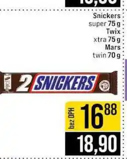 Jip Snickers super 75 g Twix xtra 75 g Mars twin 70 g nabídka