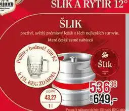 Jip ŠLIK poctivý, světlý prémiový ležák z těch nejlepších surovin nabídka