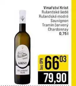 Jip Vinařství Krist Rulandské šedé Rulandské modré Sauvignon Tramin červený Chardonnay nabídka