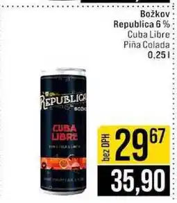 Jip Božkov Republica 6% Cuba Libre Piña Colada nabídka
