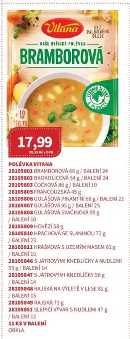 Kubík potraviny Polévka Vitana nabídka