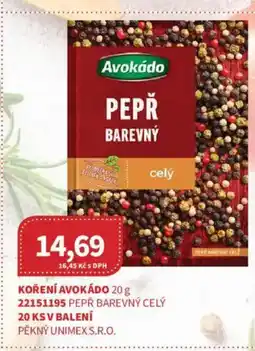 Kubík potraviny Koření Avokádo nabídka