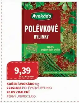 Kubík potraviny Koření Avokádo nabídka